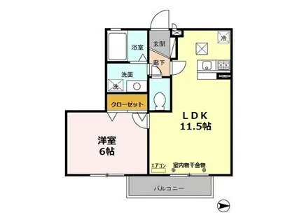 トミージュ(1LDK/1階)の間取り写真