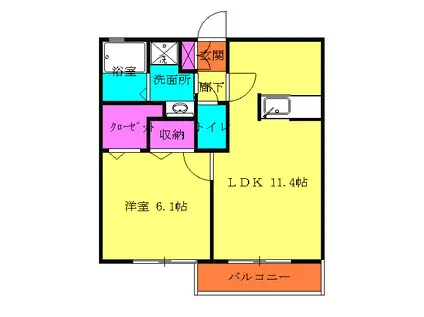 トミージュ(1LDK/3階)の間取り写真