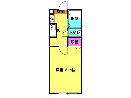 マルシィ熊谷(1K/2階)の間取り写真