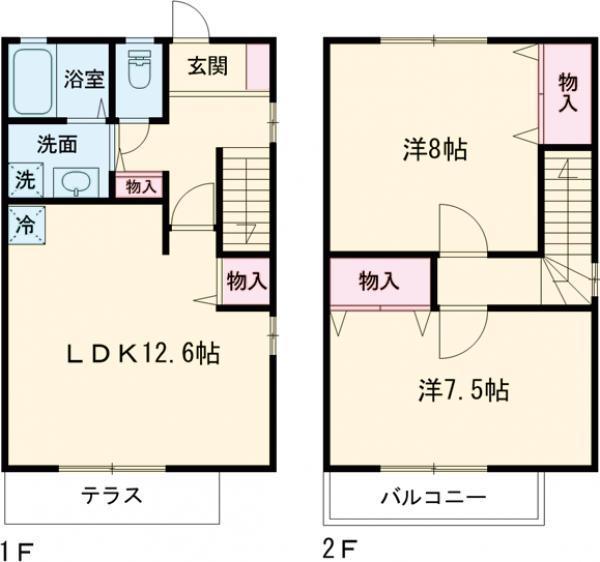 ボヌール三原台(2LDK)の間取り写真