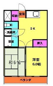 タナダセントラルマンション(2DK/3階)の間取り写真