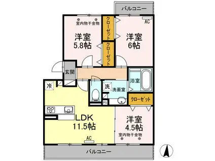 ROYAL WINS(3LDK/2階)の間取り写真