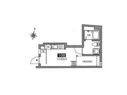 マツバラハウス(ワンルーム/1階)の間取り写真