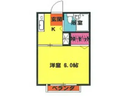 シティハイム本町(1K/2階)の間取り写真