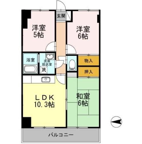 フリーダム光が丘Ⅱ(3LDK/4階)の間取り写真