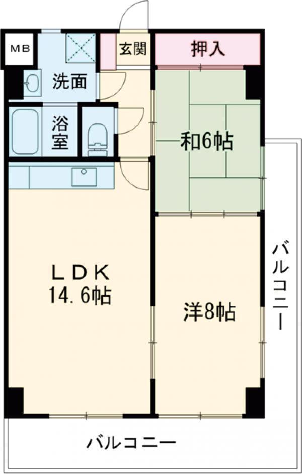 フリーダム光が丘Ⅱ(2LDK/6階)の間取り写真
