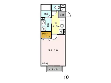 グレース富士見台(1K/1階)の間取り写真