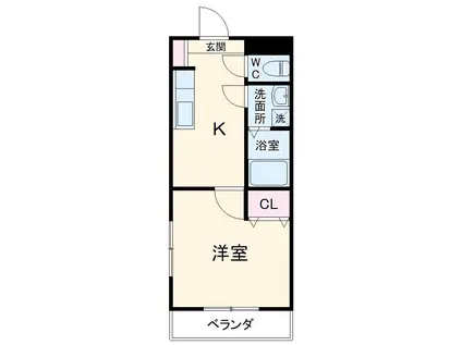 アドバンス籠原南(1K/4階)の間取り写真