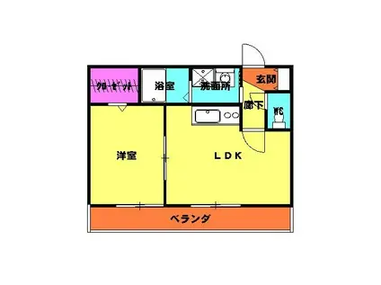 パールレジデンス熊谷(1LDK/2階)の間取り写真