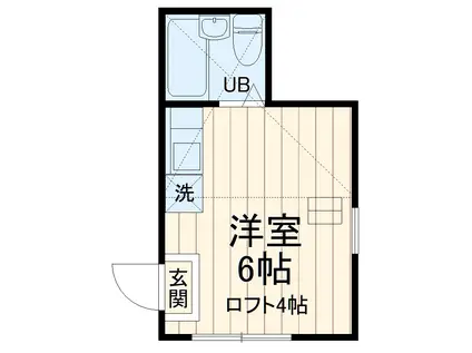 ユナイト上大岡アルフェッタの杜(ワンルーム/2階)の間取り写真