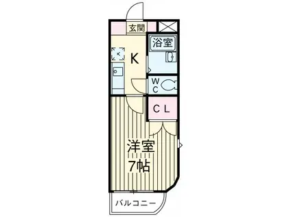 モンターニュ綾瀬(1K/4階)の間取り写真