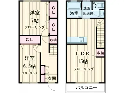 サンフローラ(2LDK)の間取り写真