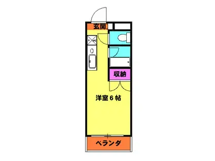 メゾンラベンダー 15番館(ワンルーム/4階)の間取り写真