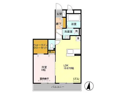 プリムローズ(1LDK/2階)の間取り写真