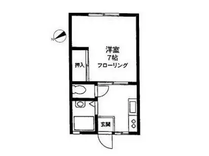 たがいぼりハイツ(1K/2階)の間取り写真