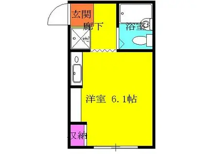 グリーンハウス(1K/2階)の間取り写真