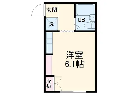 グリーンハウス(1K/2階)の間取り写真