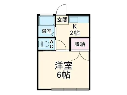 當麻ハイツ(1K/1階)の間取り写真