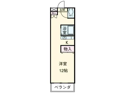 クリーンハイツ安井Ⅲ(1K/2階)の間取り写真