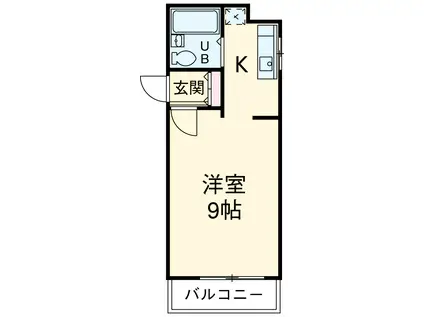 ダイヤモンドマンション(1K/3階)の間取り写真