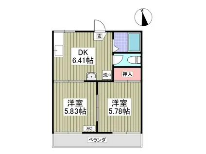 コーポサイトウ(2DK/1階)の間取り写真