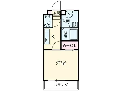 サンハイムTERO B(1K/1階)の間取り写真