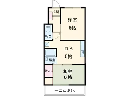 ベルカーサ戸田(2DK/2階)の間取り写真