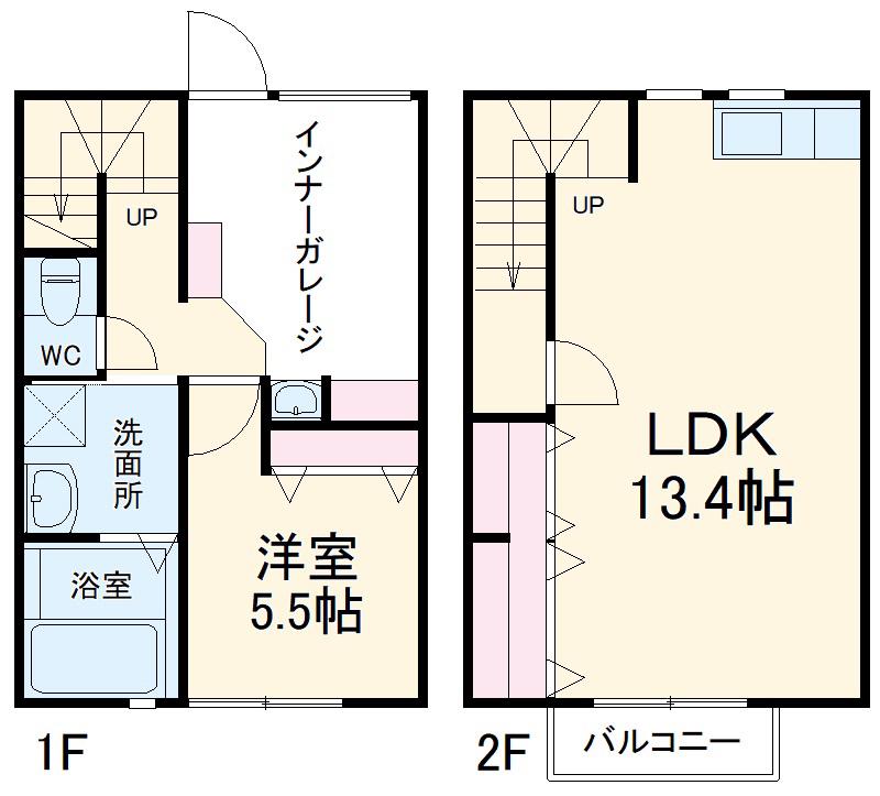 ＢＡＳＥ　ＨＯＵＳＥ積志　Ｂ(1LDK)の間取り写真