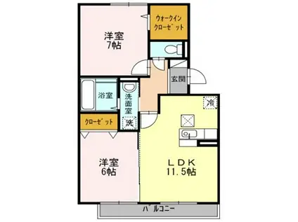 レオーノ(2LDK/3階)の間取り写真