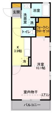 LA-VESPA門井町(1K/2階)の間取り写真