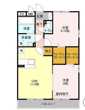 サンライズ中西Ⅱ(2LDK/3階)の間取り写真