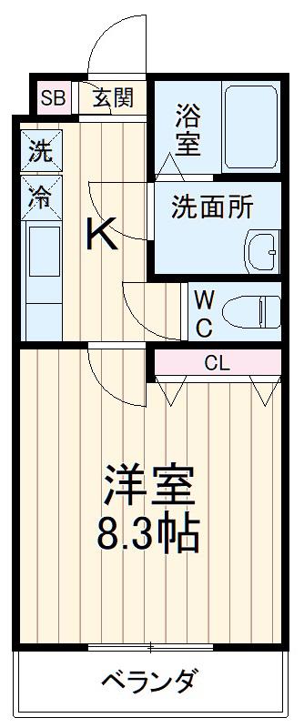 SQUAREⅡ(1K/3階)の間取り写真