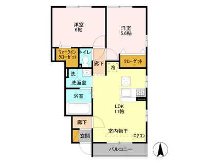 サニーコーポラス(2LDK/1階)の間取り写真