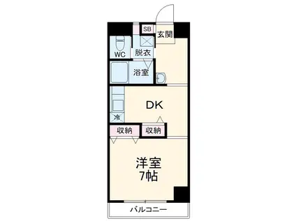 FONTAINE(1DK/4階)の間取り写真