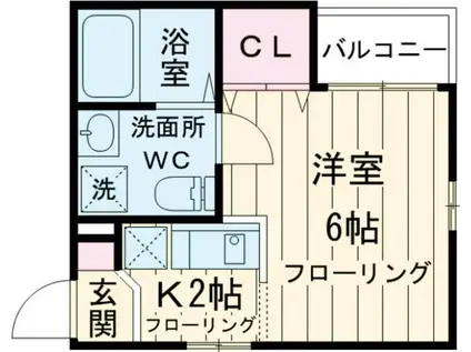 トワオランジュ(1K/2階)の間取り写真