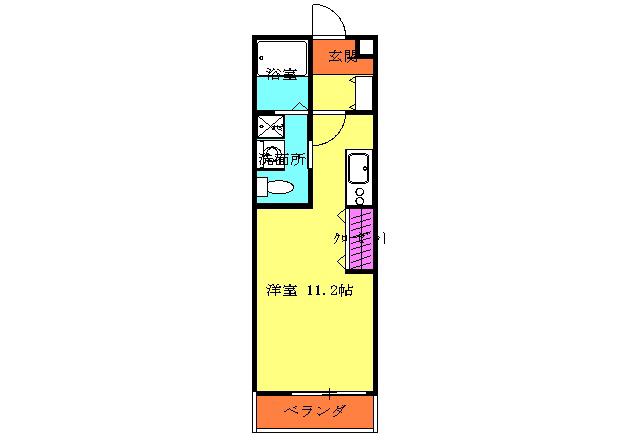 ガーデンコート(ワンルーム/4階)の間取り写真