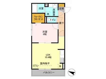 フローラ(1LDK/2階)の間取り写真