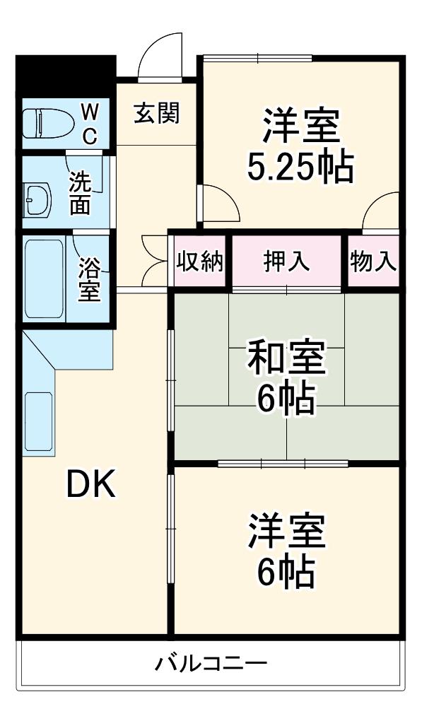 セレッソ木島(2LDK/2階)の間取り写真