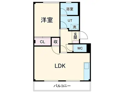 ダイアローグA(1LDK/1階)の間取り写真