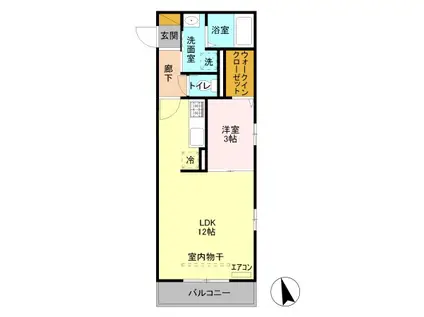 サンライズ上之(1LDK/3階)の間取り写真