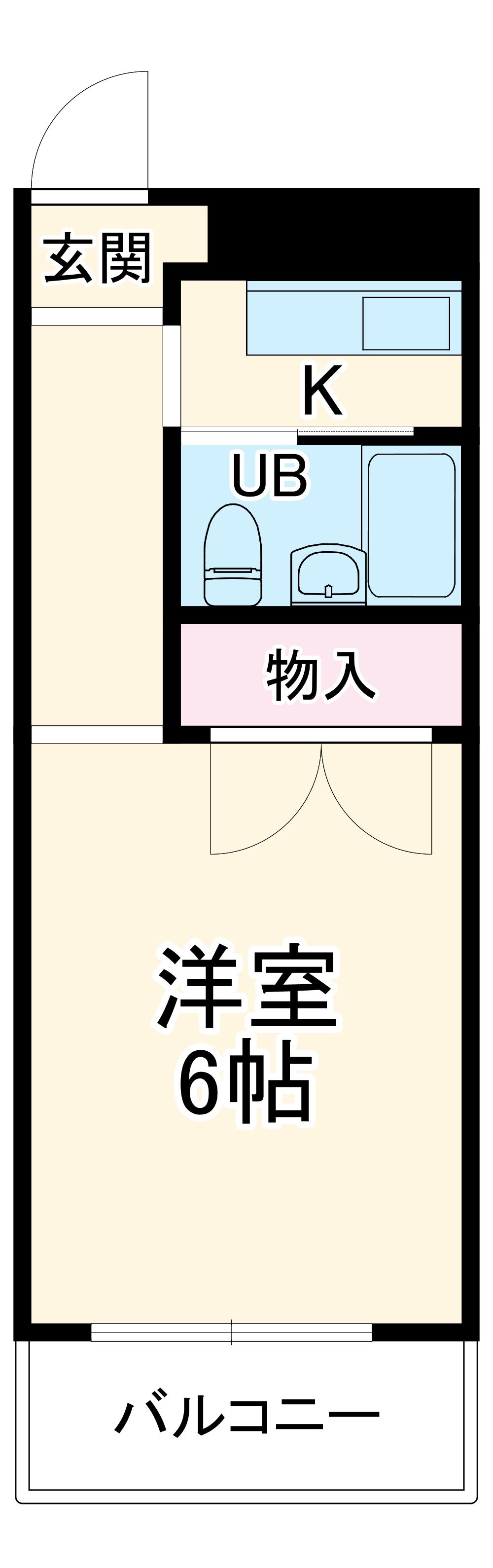 サンセットビル(1K/3階)の間取り写真