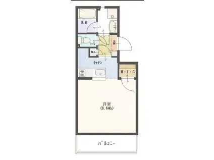 PRIOR(ワンルーム/2階)の間取り写真