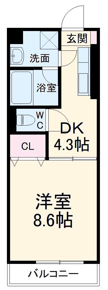 TS-MINDⅡ(1DK/1階)の間取り写真