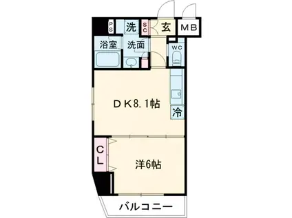 フェニックス武蔵関参番館(1DK/7階)の間取り写真