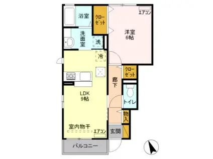 フォレスターナ1(1LDK/1階)の間取り写真