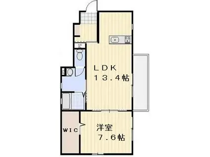 SHELFⅡ(1LDK/1階)の間取り写真