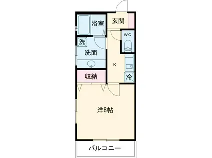 メゾンウルー村上(1K/1階)の間取り写真