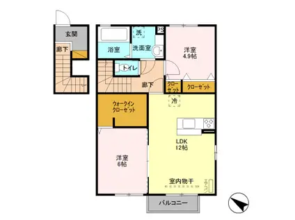 サンアリエッタ(2LDK/2階)の間取り写真