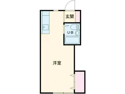 エステートピア勝間(ワンルーム/1階)の間取り写真