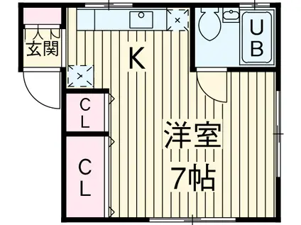 コーポ鄕橋2(ワンルーム/1階)の間取り写真